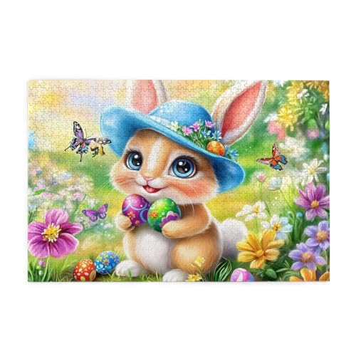 Ostern Puzzle 2000 Teile Erwachsene Kaninchen, Puzzles mit Verpackung Box und Poster, Lustig Stress Abbauen Familien Unterhaltungsspiele, Kreative Geschenke für Männer/Frauen Raumdekoration 1T-1651 von Tamalsj