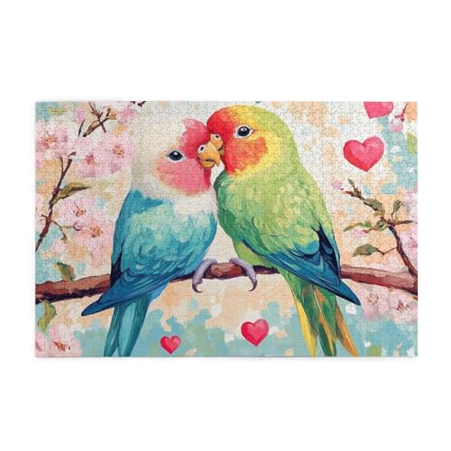 Papagei Puzzle 1000 Teile Erwachsene Liebe, Puzzles mit Verpackung Box und Poster, Lustig Stress Abbauen Familien Unterhaltungsspiele für Raumdekoration, Kreative Geschenke für Männer/Frauen 1T-1405 von Tamalsj