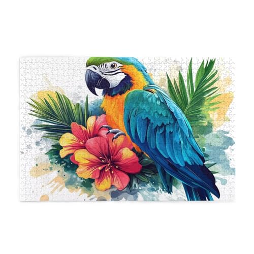 Papagei Puzzle 2000 Teile Erwachsene Blume, Puzzles mit Verpackung Box und Poster, Lustig Stress Abbauen Familien Unterhaltungsspiele für Raumdekoration, Kreative Geschenke für Männer/Frauen 1T-713 von Tamalsj