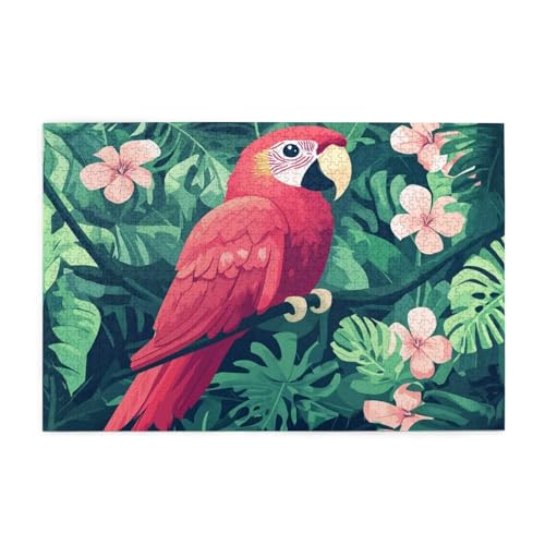 Papagei Puzzle 2000 Teile Erwachsene Blume, Puzzles mit Verpackung Box und Poster, Lustig Stress Abbauen Familien Unterhaltungsspiele für Raumdekoration, Kreative Geschenke für Männer/Frauen 1T-1539 von Tamalsj