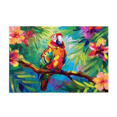 Papagei Puzzle 2000 Teile Erwachsene Blume, Puzzles mit Verpackung Box und Poster, Lustig Stress Abbauen Familien Unterhaltungsspiele für Raumdekoration, Kreative Geschenke für Männer/Frauen 1T-1896 von Tamalsj