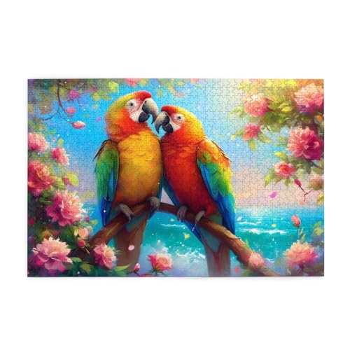 Papagei Puzzle 4000 Teile Erwachsene Blume, Puzzles mit Verpackung Box und Poster, Lustig Stress Abbauen Familien Unterhaltungsspiele für Raumdekoration, Kreative Geschenke für Männer/Frauen 1T-1793 von Tamalsj