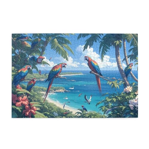 Papagei Puzzle 4000 Teile Erwachsene Meer, Puzzles mit Verpackung Box und Poster, Lustig Stress Abbauen Familien Unterhaltungsspiele für Raumdekoration, Kreative Geschenke für Männer/Frauen 1T-688 von Tamalsj