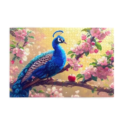 Pfau Puzzle 4000 Teile Erwachsene Blume, Puzzles mit Verpackung Box und Poster, Lustig Stress Abbauen Familien Unterhaltungsspiele für Raumdekoration, Kreative Geschenke für Männer/Frauen 1T-1843 von Tamalsj