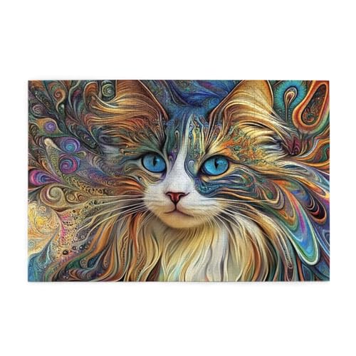 Puzzle 1500 Teile Abstrakt, Katze Holz XXL Puzzle Erwachsene mit Schachtel und Poster, Schwierige, Herausfordernde und Interessant Spiele für Anfänger, Männer/Frauen Wohndekoration Geschenke 1T-996 Puzzle 1500 Teile Abstrakt, Katze Holz XXL Puzzle Erwachsene mit Schachtel und Poster, Schwierige, Herausfordernde und Interessant Spiele für Anfänger, Männer/Frauen Wohndekoration Geschenke 1T-996 von Tamalsj