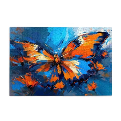 Puzzle 1500 Teile Abstrakt, Schmetterling Holz XXL Puzzle Erwachsene mit Schachtel und Poster, Schwierige, Herausfordernde und Interessant Spiele für Anfänger, Frauen Wohndekoration Geschenke 1T-1791 von Tamalsj
