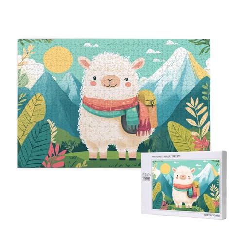 Puzzle 1500 Teile Alpaka Klassische Puzzles für Erwachsene Berg Anspruchsvolles und Lustig Kreatives Unterhaltungsspiel, Holzpuzzle für Erwachsene Als Geburtstags Feiertage Geschenk fur Frauen 2T-928 von Tamalsj
