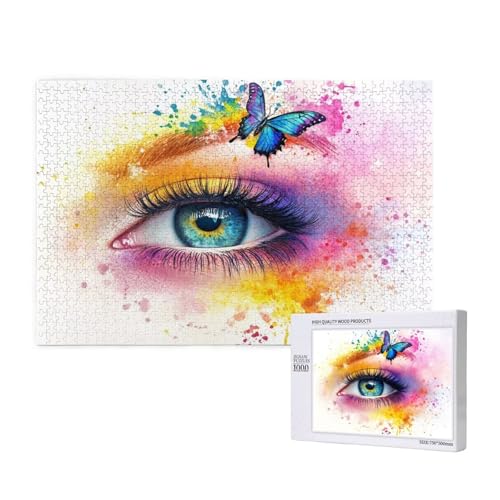 Puzzle 1500 Teile Auge Klassische Puzzles für Erwachsene Schmetterling Anspruchsvolles und Lustig Kreatives Unterhaltungsspiel, Holzpuzzle für Erwachsene Als Feiertage Geschenk fur Frauen 2T-1043 Puzzle 1500 Teile Auge Klassische Puzzles für Erwachsene Schmetterling Anspruchsvolles und Lustig Kreatives Unterhaltungsspiel, Holzpuzzle für Erwachsene Als Feiertage Geschenk fur Frauen 2T-1043 von Tamalsj