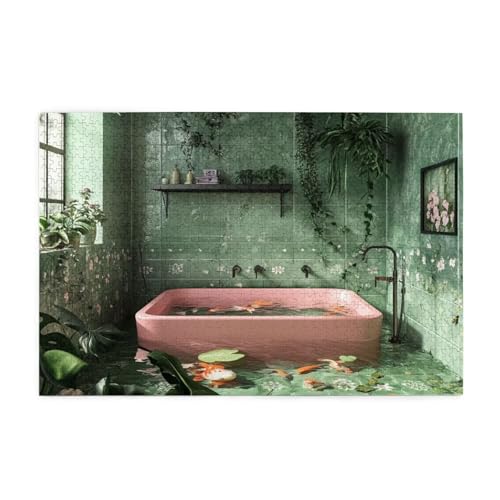 Puzzle 1500 Teile Badezimmer, Landschaft Holz XXL Puzzle Erwachsene mit Schachtel und Poster, Schwierige, Herausfordernde und Interessant Spiele für Anfänger, Frauen Wohndekoration Geschenke 1T-339 Puzzle 1500 Teile Badezimmer, Landschaft Holz XXL Puzzle Erwachsene mit Schachtel und Poster, Schwierige, Herausfordernde und Interessant Spiele für Anfänger, Frauen Wohndekoration Geschenke 1T-339 von Tamalsj