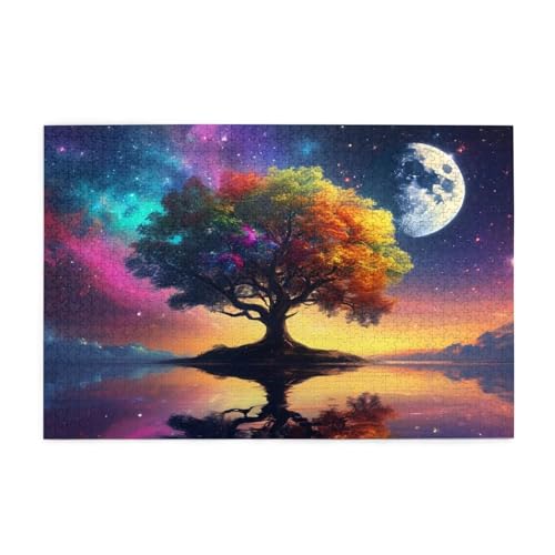 Puzzle 1500 Teile Baum des Lebens, Mond Holz XXL Puzzle Erwachsene mit Schachtel und Poster, Schwierige, Herausfordernde und Interessant Spiele für Anfänger, Frauen Wohndekoration Geschenke 1T-1120 Puzzle 1500 Teile Baum des Lebens, Mond Holz XXL Puzzle Erwachsene mit Schachtel und Poster, Schwierige, Herausfordernde und Interessant Spiele für Anfänger, Frauen Wohndekoration Geschenke 1T-1120 von Tamalsj