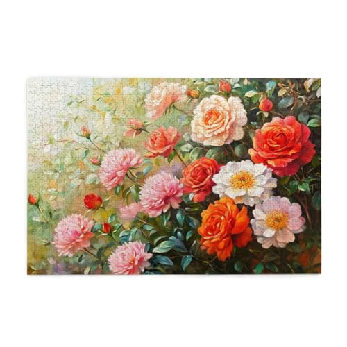 Puzzle 1500 Teile Blume, Bunt Holz XXL Puzzle Erwachsene mit Schachtel und Poster, Schwierige, Herausfordernde und Interessant Spiele für Anfänger, Geschenke für Männer/Frauen Wohndekoration 1T-1443 von Tamalsj