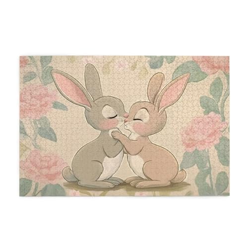 Puzzle 1500 Teile Blume, Kaninchen Holz XXL Puzzle Erwachsene mit Schachtel und Poster, Schwierige, Herausfordernde und Interessant Spiele für Anfänger, Männer/Frauen Wohndekoration Geschenke 1T-37 Puzzle 1500 Teile Blume, Kaninchen Holz XXL Puzzle Erwachsene mit Schachtel und Poster, Schwierige, Herausfordernde und Interessant Spiele für Anfänger, Männer/Frauen Wohndekoration Geschenke 1T-37 von Tamalsj