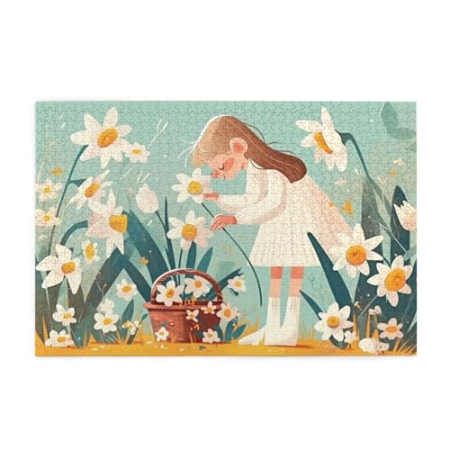 Puzzle 1500 Teile Blume, Karikatur Holz XXL Puzzle Erwachsene mit Schachtel und Poster, Schwierige, Herausfordernde und Interessant Spiele für Anfänger, Männer/Frauen Wohndekoration Geschenke 1T-1258 von Tamalsj