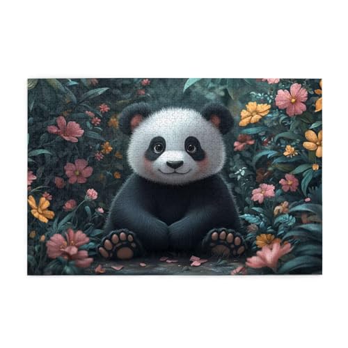 Puzzle 1500 Teile Blume, Panda Holz XXL Puzzle Erwachsene mit Schachtel und Poster, Schwierige, Herausfordernde und Interessant Spiele für Anfänger, Geschenke für Männer/Frauen Wohndekoration 1T-1620 von Tamalsj