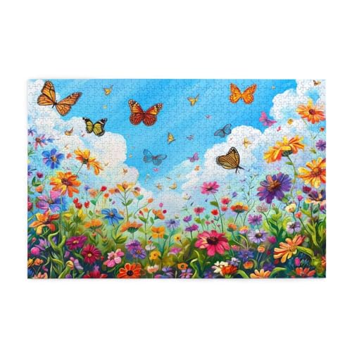 Puzzle 1500 Teile Blume, Schmetterling Holz XXL Puzzle Erwachsene mit Schachtel und Poster, Schwierige, Herausfordernde und Interessant Spiele für Anfänger, Frauen Wohndekoration Geschenke 1T-1037 Puzzle 1500 Teile Blume, Schmetterling Holz XXL Puzzle Erwachsene mit Schachtel und Poster, Schwierige, Herausfordernde und Interessant Spiele für Anfänger, Frauen Wohndekoration Geschenke 1T-1037 von Tamalsj