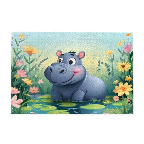 Puzzle 1500 Teile Blume, Seepferdchen Holz XXL Puzzle Erwachsene mit Schachtel und Poster, Schwierige, Herausfordernde und Interessant Spiele für Anfänger, Frauen Wohndekoration Geschenke 1T-1033 von Tamalsj