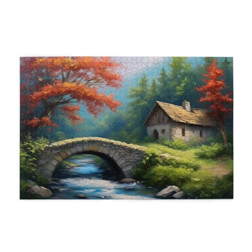 Puzzle 1500 Teile Brücke, Landschaft Holz XXL Puzzle Erwachsene mit Schachtel und Poster, Schwierige, Herausfordernde und Interessant Spiele für Anfänger, Frauen Wohndekoration Geschenke 1T-1124 Puzzle 1500 Teile Brücke, Landschaft Holz XXL Puzzle Erwachsene mit Schachtel und Poster, Schwierige, Herausfordernde und Interessant Spiele für Anfänger, Frauen Wohndekoration Geschenke 1T-1124 von Tamalsj