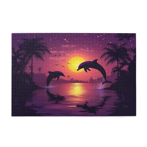 Puzzle 1500 Teile Delphin, Sonnenuntergang Holz XXL Puzzle Erwachsene mit Schachtel und Poster, Schwierige, Herausfordernde und Interessant Spiele für Anfänger, Frauen Wohndekoration Geschenke 1T-328 Puzzle 1500 Teile Delphin, Sonnenuntergang Holz XXL Puzzle Erwachsene mit Schachtel und Poster, Schwierige, Herausfordernde und Interessant Spiele für Anfänger, Frauen Wohndekoration Geschenke 1T-328 von Tamalsj