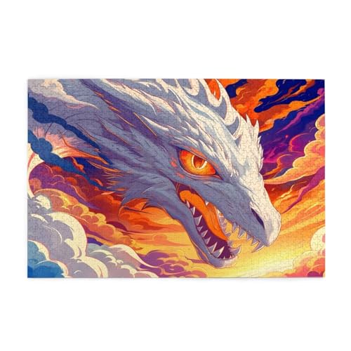 Puzzle 1500 Teile Drachen, Abstrakt Holz XXL Puzzle Erwachsene mit Schachtel und Poster, Schwierige, Herausfordernde und Interessant Spiele für Anfänger, Männer/Frauen Wohndekoration Geschenke 1T-2046 von Tamalsj