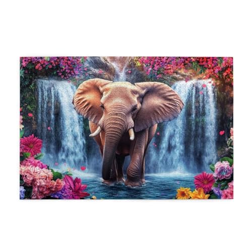 Puzzle 1500 Teile Elefant, Fallen Holz XXL Puzzle Erwachsene mit Schachtel und Poster, Schwierige, Herausfordernde und Interessant Spiele für Anfänger, Männer/Frauen Wohndekoration Geschenke 1T-998 von Tamalsj