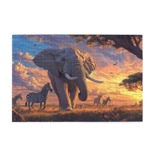 Puzzle 1500 Teile Elefant, Zebra Holz XXL Puzzle Erwachsene mit Schachtel und Poster, Schwierige, Herausfordernde und Interessant Spiele für Anfänger, Geschenke für Männer/Frauen Wohndekoration 1T-987 Puzzle 1500 Teile Elefant, Zebra Holz XXL Puzzle Erwachsene mit Schachtel und Poster, Schwierige, Herausfordernde und Interessant Spiele für Anfänger, Geschenke für Männer/Frauen Wohndekoration 1T-987 von Tamalsj