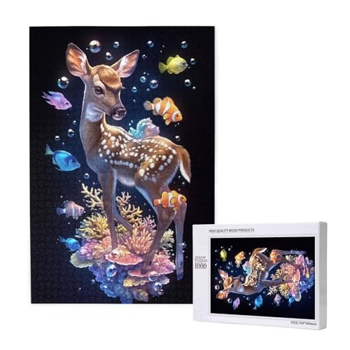 Puzzle 1500 Teile Fisch Klassische Puzzles für Erwachsene REH Anspruchsvolles und Lustig Kreatives Unterhaltungsspiel,Holzpuzzle für Erwachsene Als Geburtstags Feiertage Geschenk fur Frauen 2T-1351 von Tamalsj