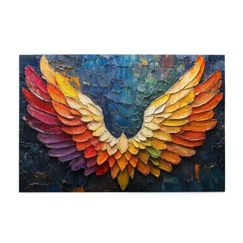 Puzzle 1500 Teile Flügel, Bunt Holz XXL Puzzle Erwachsene mit Schachtel und Poster, Schwierige, Herausfordernde und Interessant Spiele für Anfänger, Geschenke für Männer/Frauen Wohndekoration 1T-192 von Tamalsj
