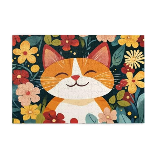 Puzzle 1500 Teile Katze, Blume Holz XXL Puzzle Erwachsene mit Schachtel und Poster, Schwierige, Herausfordernde und Interessant Spiele für Anfänger, Geschenke für Männer/Frauen Wohndekoration 1T-1612 Puzzle 1500 Teile Katze, Blume Holz XXL Puzzle Erwachsene mit Schachtel und Poster, Schwierige, Herausfordernde und Interessant Spiele für Anfänger, Geschenke für Männer/Frauen Wohndekoration 1T-1612 von Tamalsj