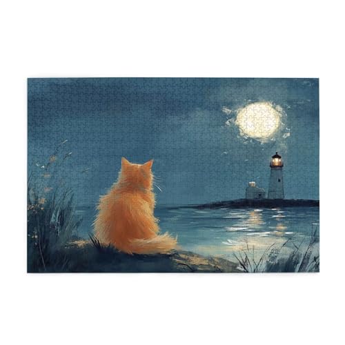 Puzzle 1500 Teile Katze, Mond Holz XXL Puzzle Erwachsene mit Schachtel und Poster, Schwierige, Herausfordernde und Interessant Spiele für Anfänger, Geschenke für Männer/Frauen Wohndekoration 1T-424 Puzzle 1500 Teile Katze, Mond Holz XXL Puzzle Erwachsene mit Schachtel und Poster, Schwierige, Herausfordernde und Interessant Spiele für Anfänger, Geschenke für Männer/Frauen Wohndekoration 1T-424 von Tamalsj