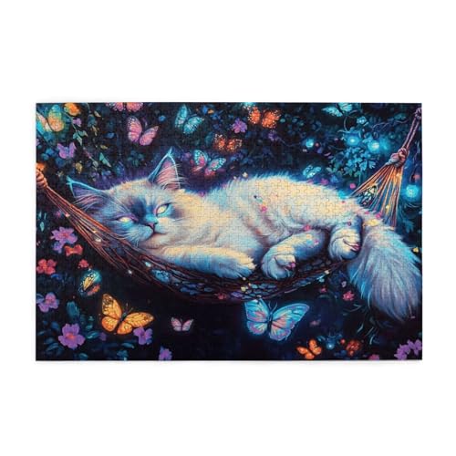 Puzzle 1500 Teile Katze, Schmetterling Holz XXL Puzzle Erwachsene mit Schachtel und Poster, Schwierige, Herausfordernde und Interessant Spiele für Anfänger, Frauen Wohndekoration Geschenke 1T-979 Puzzle 1500 Teile Katze, Schmetterling Holz XXL Puzzle Erwachsene mit Schachtel und Poster, Schwierige, Herausfordernde und Interessant Spiele für Anfänger, Frauen Wohndekoration Geschenke 1T-979 von Tamalsj