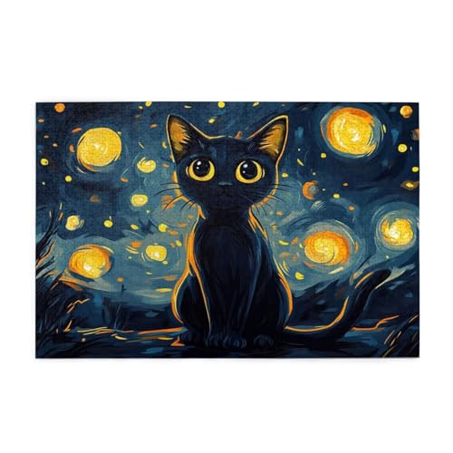 Puzzle 1500 Teile Katze, Sternenhimmel Holz XXL Puzzle Erwachsene mit Schachtel und Poster, Schwierige, Herausfordernde und Interessant Spiele für Anfänger, Frauen Wohndekoration Geschenke 1T-1351 Puzzle 1500 Teile Katze, Sternenhimmel Holz XXL Puzzle Erwachsene mit Schachtel und Poster, Schwierige, Herausfordernde und Interessant Spiele für Anfänger, Frauen Wohndekoration Geschenke 1T-1351 von Tamalsj