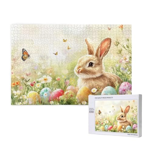 Puzzle 1500 Teile Ostern Klassische Puzzles für Erwachsene Kaninchen Anspruchsvolles und Lustig Kreatives Unterhaltungsspiel, Holzpuzzle für Erwachsene Als Feiertage Geschenk fur Frauen 2T-952 von Tamalsj