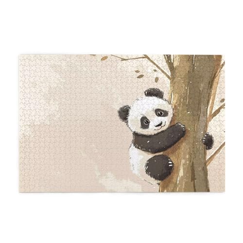 Puzzle 1500 Teile Panda, Baum Holz XXL Puzzle Erwachsene mit Schachtel und Poster, Schwierige, Herausfordernde und Interessant Spiele für Anfänger, Geschenke für Männer/Frauen Wohndekoration 1T-1619 von Tamalsj