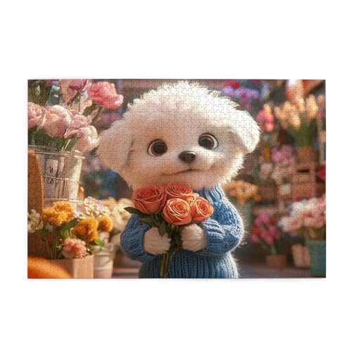 Puzzle 1500 Teile Rose, Hund Holz XXL Puzzle Erwachsene mit Schachtel und Poster, Schwierige, Herausfordernde und Interessant Spiele für Anfänger, Geschenke für Männer/Frauen Wohndekoration 1T-244 Puzzle 1500 Teile Rose, Hund Holz XXL Puzzle Erwachsene mit Schachtel und Poster, Schwierige, Herausfordernde und Interessant Spiele für Anfänger, Geschenke für Männer/Frauen Wohndekoration 1T-244 von Tamalsj
