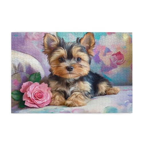 Puzzle 1500 Teile Rose, Hund Holz XXL Puzzle Erwachsene mit Schachtel und Poster, Schwierige, Herausfordernde und Interessant Spiele für Anfänger, Geschenke für Männer/Frauen Wohndekoration 1T-1600 Puzzle 1500 Teile Rose, Hund Holz XXL Puzzle Erwachsene mit Schachtel und Poster, Schwierige, Herausfordernde und Interessant Spiele für Anfänger, Geschenke für Männer/Frauen Wohndekoration 1T-1600 von Tamalsj