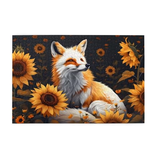 Puzzle 1500 Teile Sonnenblume, Fuchs Holz XXL Puzzle Erwachsene mit Schachtel und Poster, Schwierige, Herausfordernde und Interessant Spiele für Anfänger, Frauen Wohndekoration Geschenke 1T-2078 Puzzle 1500 Teile Sonnenblume, Fuchs Holz XXL Puzzle Erwachsene mit Schachtel und Poster, Schwierige, Herausfordernde und Interessant Spiele für Anfänger, Frauen Wohndekoration Geschenke 1T-2078 von Tamalsj
