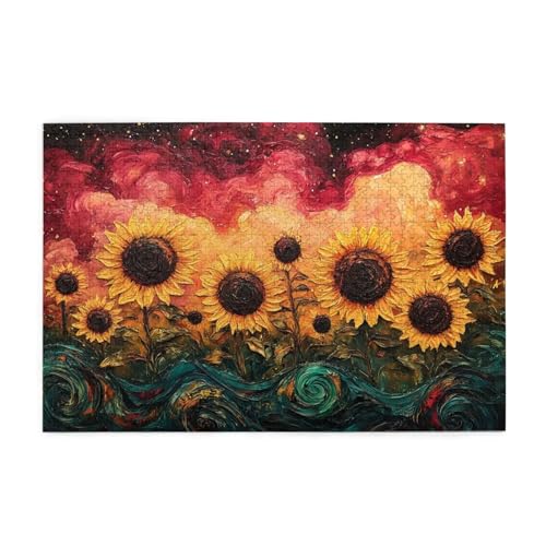Puzzle 1500 Teile Sonnenblume,Sternenhimmel Holz XXL Puzzle Erwachsene mit Schachtel und Poster,Schwierige,Herausfordernde und Interessant Spiele für Anfänger,Frauen Wohndekoration Geschenke 1T-294 Puzzle 1500 Teile Sonnenblume,Sternenhimmel Holz XXL Puzzle Erwachsene mit Schachtel und Poster,Schwierige,Herausfordernde und Interessant Spiele für Anfänger,Frauen Wohndekoration Geschenke 1T-294 von Tamalsj