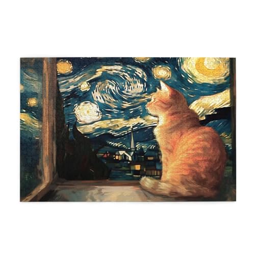 Puzzle 1500 Teile Sternenhimmel, Katze Holz XXL Puzzle Erwachsene mit Schachtel und Poster, Schwierige, Herausfordernde und Interessant Spiele für Anfänger, Frauen Wohndekoration Geschenke 1T-1466 Puzzle 1500 Teile Sternenhimmel, Katze Holz XXL Puzzle Erwachsene mit Schachtel und Poster, Schwierige, Herausfordernde und Interessant Spiele für Anfänger, Frauen Wohndekoration Geschenke 1T-1466 von Tamalsj