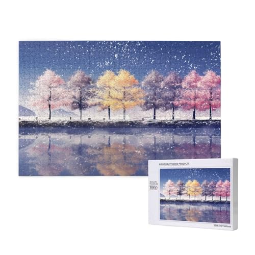 Puzzle 1500 Teile Sternenhimmel Klassische Puzzles für Erwachsene Baum Anspruchsvolles und Lustig Kreatives Unterhaltungsspiel, Holzpuzzle für Erwachsene Als Feiertage Geschenk fur Frauen 2T-830 von Tamalsj