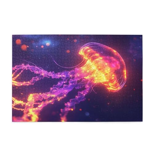 Puzzle 1500 Teile Traum, Qualle Holz XXL Puzzle Erwachsene mit Schachtel und Poster, Schwierige, Herausfordernde und Interessant Spiele für Anfänger, Geschenke für Männer/Frauen Wohndekoration 1T-1586 von Tamalsj