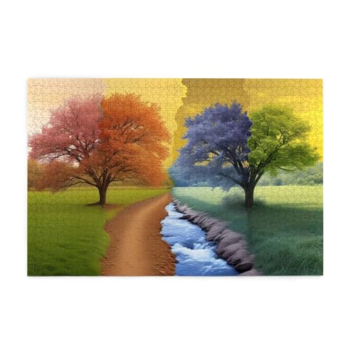 Puzzle 1500 Teile Vier Jahreszeiten, Baum Holz XXL Puzzle Erwachsene mit Schachtel und Poster, Schwierige, Herausfordernde und Interessant Spiele für Anfänger, Frauen Wohndekoration Geschenke 1T-2059 Puzzle 1500 Teile Vier Jahreszeiten, Baum Holz XXL Puzzle Erwachsene mit Schachtel und Poster, Schwierige, Herausfordernde und Interessant Spiele für Anfänger, Frauen Wohndekoration Geschenke 1T-2059 von Tamalsj