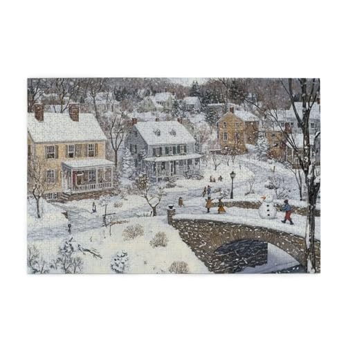 Puzzle 1500 Teile Winter, Landschaft Holz XXL Puzzle Erwachsene mit Schachtel und Poster, Schwierige, Herausfordernde und Interessant Spiele für Anfänger, Männer/Frauen Wohndekoration Geschenke 1T-929 von Tamalsj