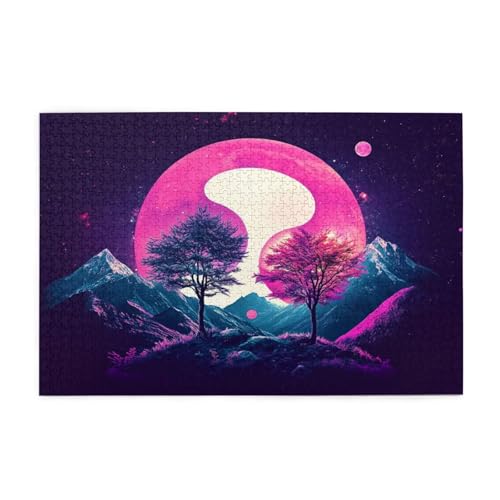 Puzzle 3000 Teile Baum, Mond Holz XXL Puzzle Erwachsene mit Schachtel und Poster, Schwierige, Herausfordernde und Interessant Spiele für Anfänger, Geschenke für Männer/Frauen Wohndekoration 1T-1301 von Tamalsj
