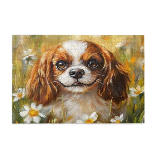 Puzzle 3000 Teile Blume, Hund Holz XXL Puzzle Erwachsene mit Schachtel und Poster, Schwierige, Herausfordernde und Interessant Spiele für Anfänger, Geschenke für Männer/Frauen Wohndekoration 1T-1362 von Tamalsj