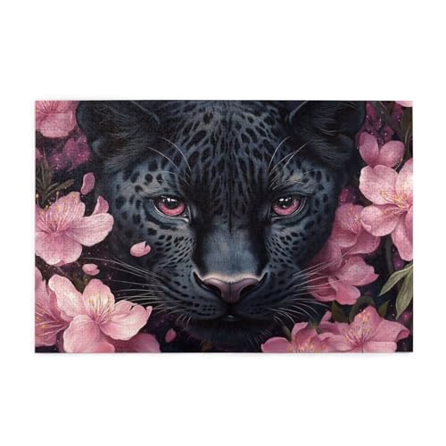 Puzzle 3000 Teile Blume, Leopard Holz XXL Puzzle Erwachsene mit Schachtel und Poster, Schwierige, Herausfordernde und Interessant Spiele für Anfänger, Geschenke für Männer/Frauen Wohndekoration 1T-558 von Tamalsj