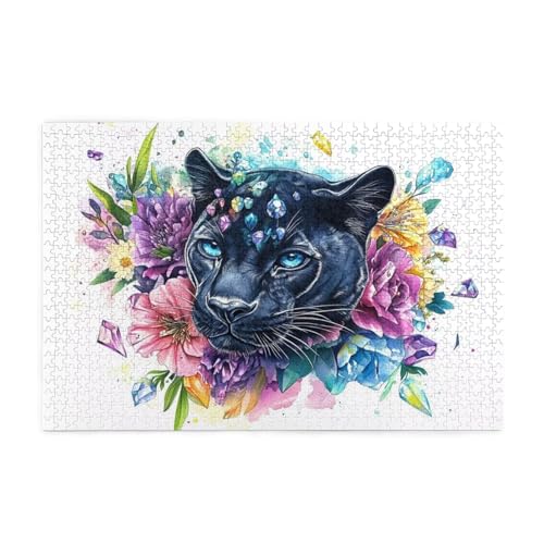 Puzzle 3000 Teile Blume, Leopard Holz XXL Puzzle Erwachsene mit Schachtel und Poster, Schwierige, Herausfordernde und Interessant Spiele für Anfänger, Männer/Frauen Wohndekoration Geschenke 1T-1703 von Tamalsj