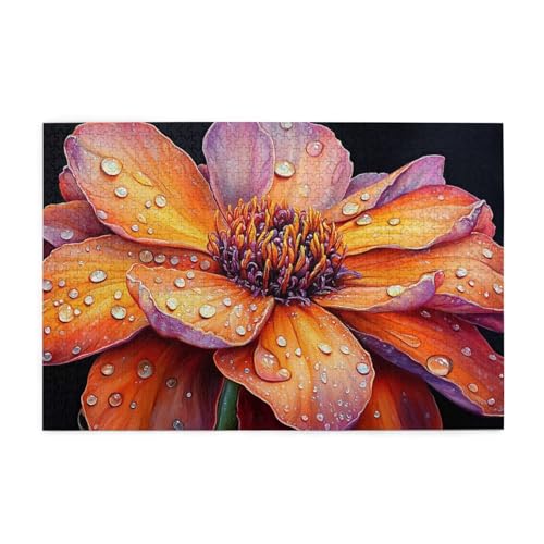 Puzzle 3000 Teile Blume, Rot Holz XXL Puzzle Erwachsene mit Schachtel und Poster, Schwierige, Herausfordernde und Interessant Spiele für Anfänger, Geschenke für Männer/Frauen Wohndekoration 1T-632 von Tamalsj