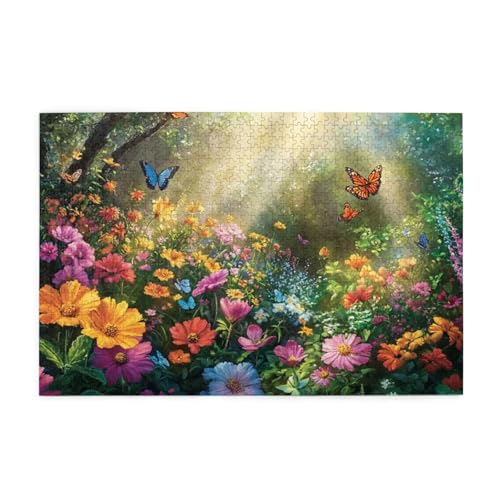 Puzzle 3000 Teile Blume, Schmetterling Holz XXL Puzzle Erwachsene mit Schachtel und Poster, Schwierige, Herausfordernde und Interessant Spiele für Anfänger, Frauen Wohndekoration Geschenke 1T-981 von Tamalsj