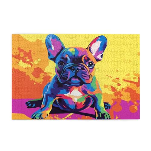 Puzzle 3000 Teile Bunt, Hund Holz XXL Puzzle Erwachsene mit Schachtel und Poster, Schwierige, Herausfordernde und Interessant Spiele für Anfänger, Geschenke für Männer/Frauen Wohndekoration 1T-1648 von Tamalsj