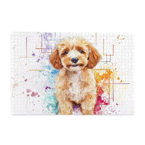 Puzzle 3000 Teile Farbe, Hund Holz XXL Puzzle Erwachsene mit Schachtel und Poster, Schwierige, Herausfordernde und Interessant Spiele für Anfänger, Geschenke für Männer/Frauen Wohndekoration 1T-127 von Tamalsj